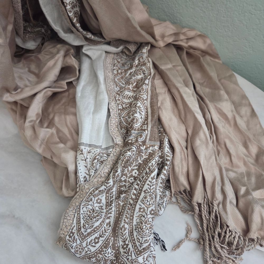 Pashmina Beige and Brown Scarf
